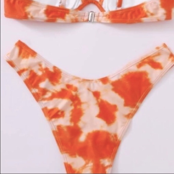 Orange & White tie-die bikini - Picture 2 of 3